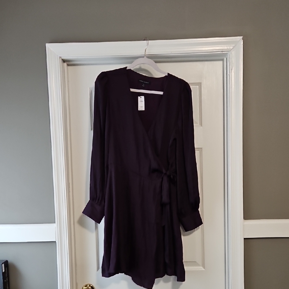 Banana Republic Purple Long Sleeve Wrap Dress